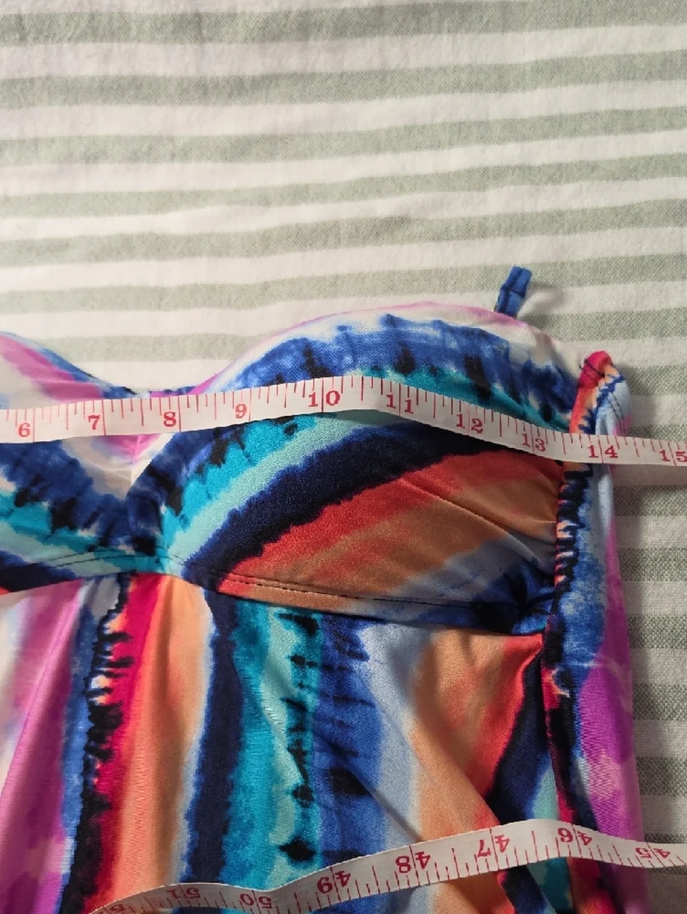 Apt. 9 Blue Swim Top And BOTTOMS with Multicolor Accent - MEDIUM